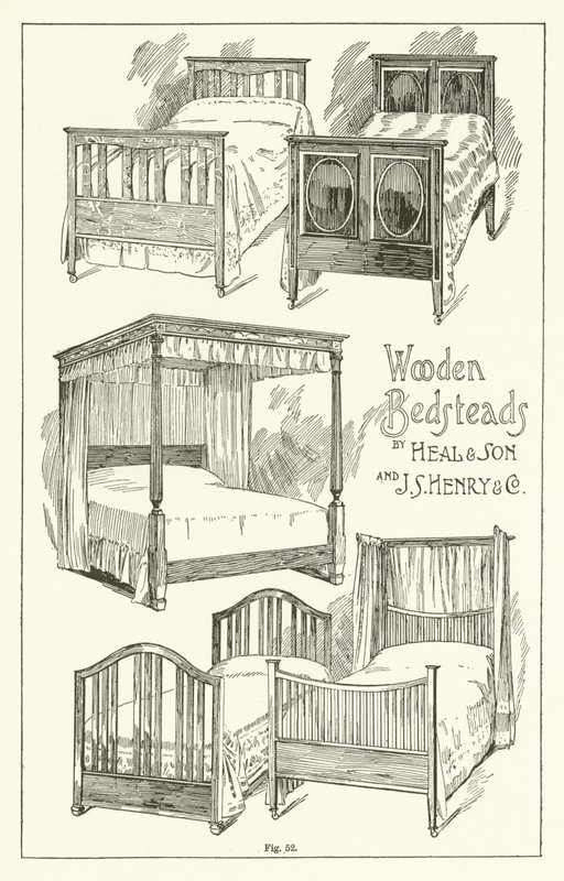 Camas de Madera, por Heal and Son y J S Henry and Company de English School