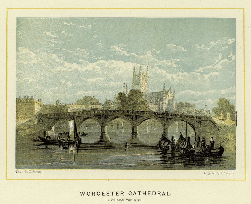 Catedral de Worcester, vista desde el muelle de English School
