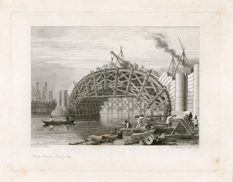 Obras, Puente de Strand (es decir, Puente de Waterloo), Londres de English School