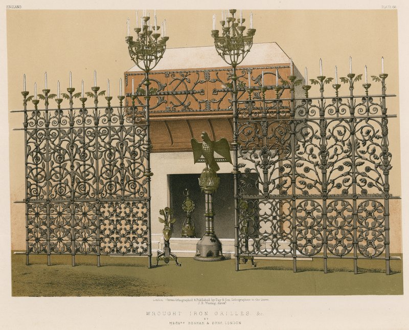 Rejas de hierro forjado y c. por Messrs Benham y Sons, Londres de English School