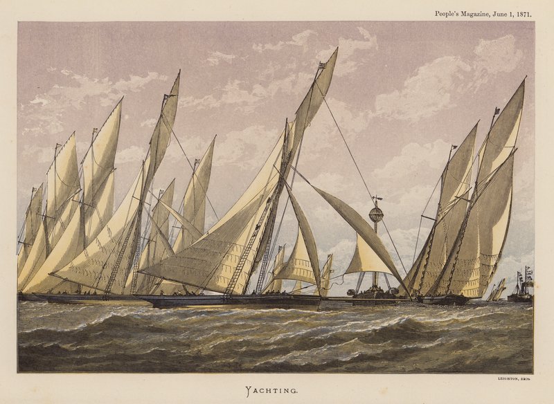 Yachting (grabado en color) de English School