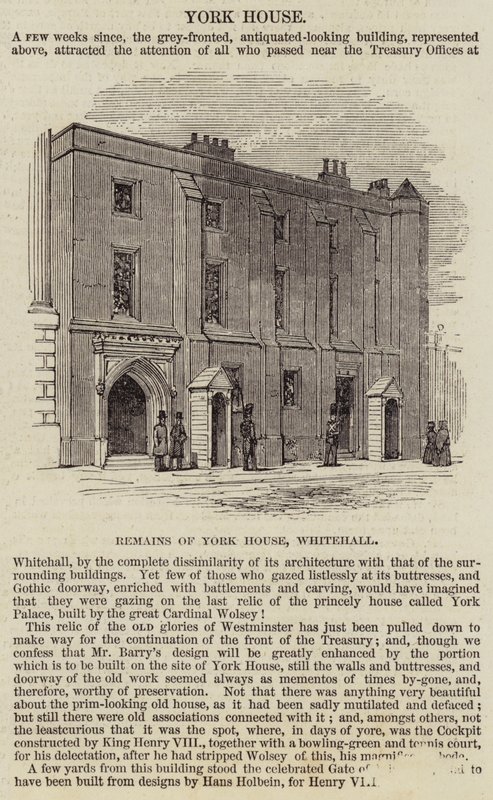 Casa York, Whitehall (grabado) de English School