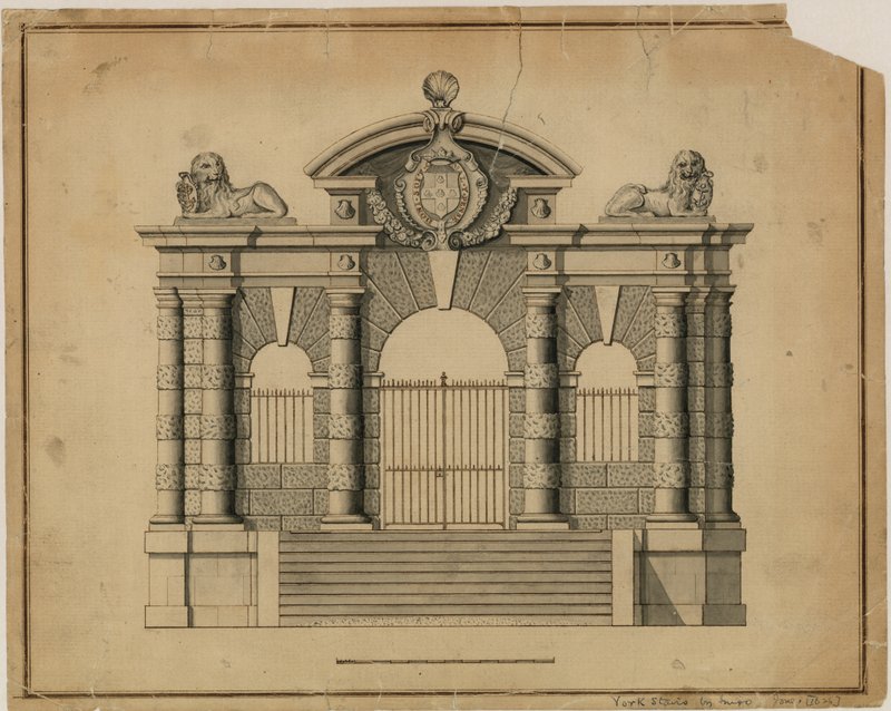 Escaleras de York por Inigo Jones, c 1626 de English School