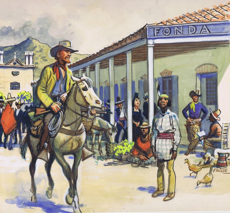 La Fonda, Santa Fe (gouache sobre papel) de Eric Parker
