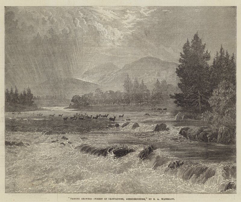 Chubascos Pasajeros, Bosque de Glentanner, Aberdeenshire de Ernest Albert Waterlow