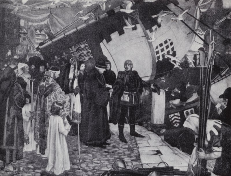 Explorador inglés de origen italiano, John Cabot, quien descubrió la costa de América del Norte de Ernest (after) Board