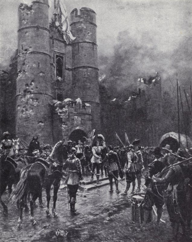 Asedio de dieciocho meses del Castillo de Donnington, Berkshire, durante la Guerra Civil Inglesa de Ernest (after) Crofts