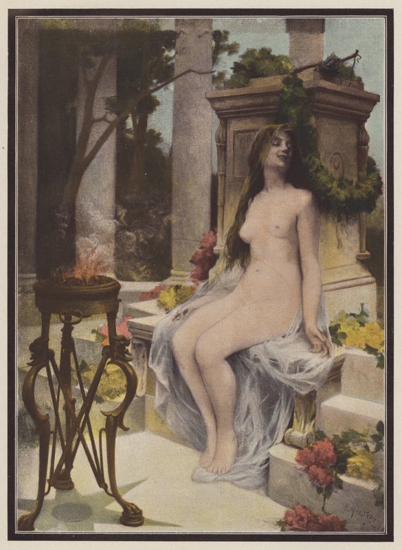 Una oferta de amor (litografía en color) de Ernest Edouard Martens