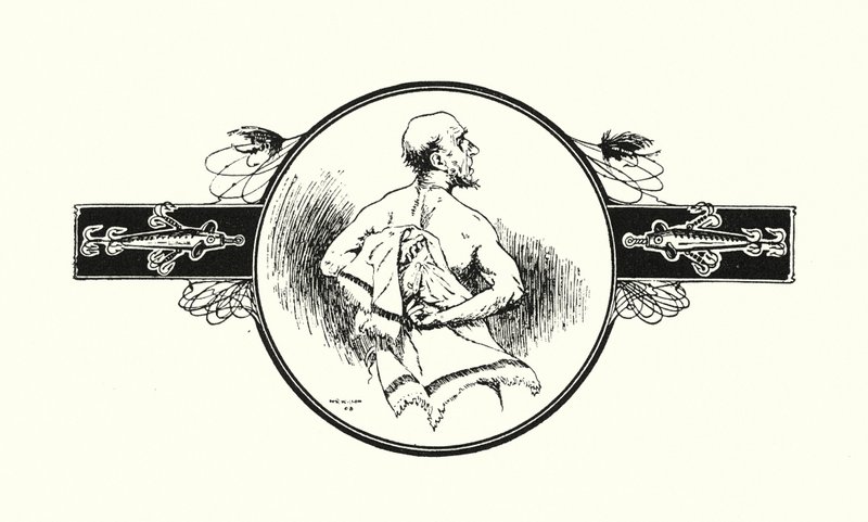 Pescador secándose la espalda (litografía) de Ernest Edward Briggs