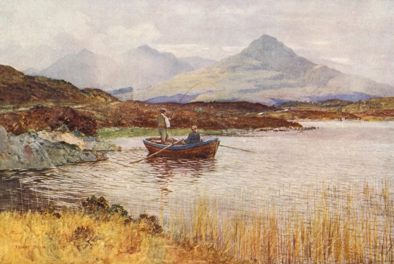 Loch Lundy y Ben Tee desde Invergarry (litografía en color) de Ernest Edward Briggs