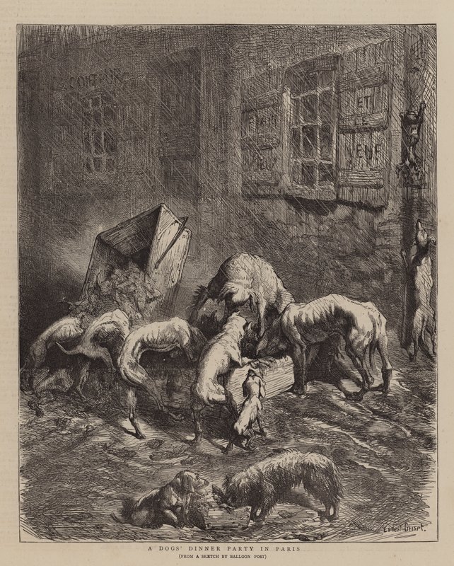 Una cena de perros en París de Ernest Henry Griset