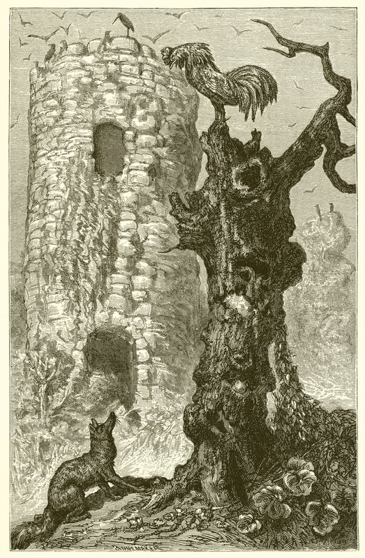 El gallo y el zorro de Ernest Henry Griset