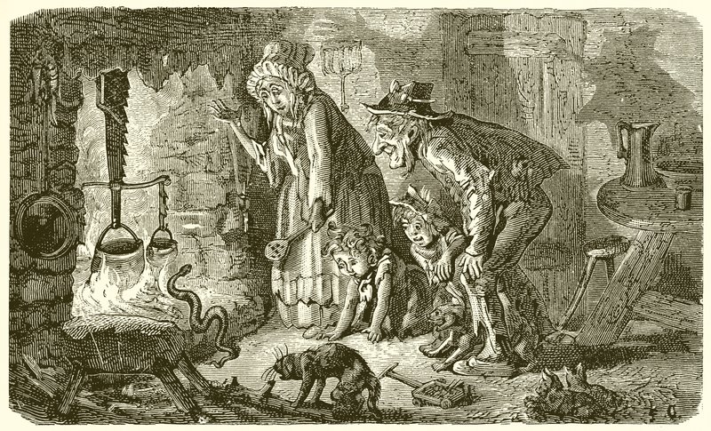 El campesino y la serpiente de Ernest Henry Griset