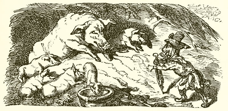 El águila, el gato y la cerda de Ernest Henry Griset