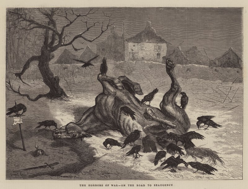 Los horrores de la guerra, en el camino a Beaugency de Ernest Henry Griset