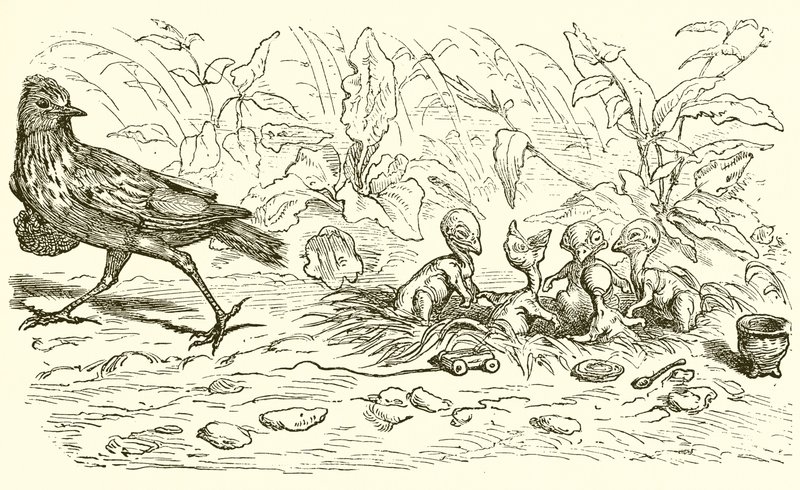 La alondra y sus crías de Ernest Henry Griset