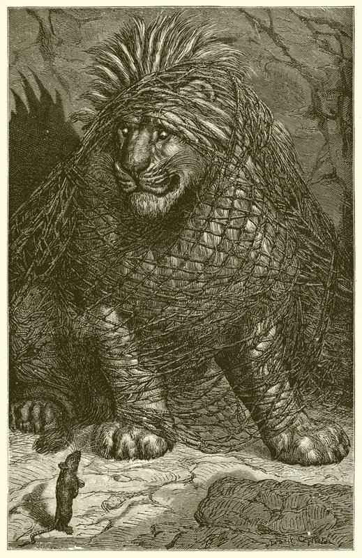 El León y el Ratón de Ernest Henry Griset