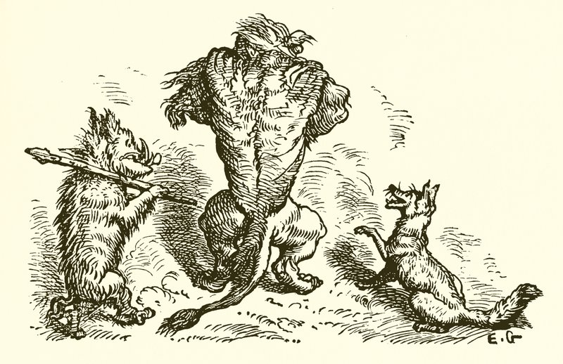 El león, el zorro y el lobo de Ernest Henry Griset