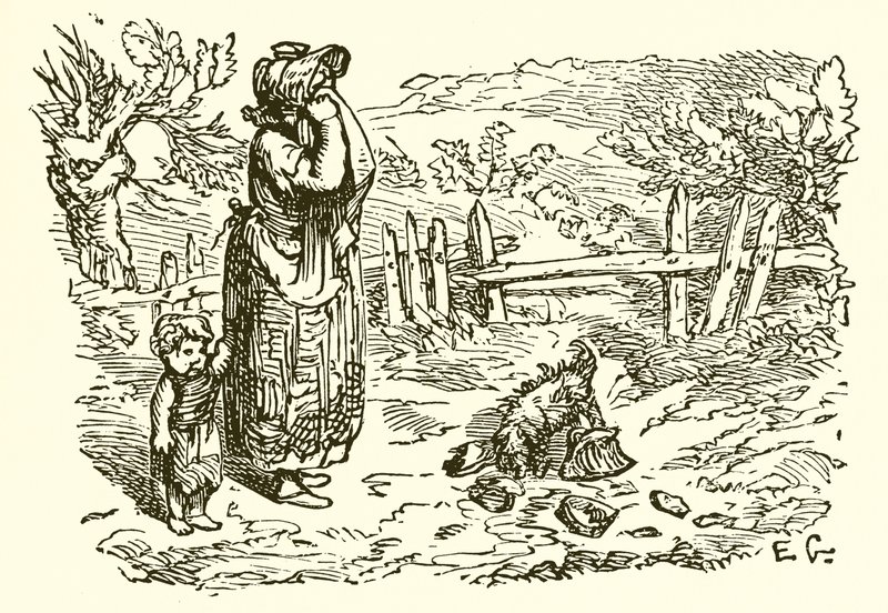 La doncella y el cubo de leche de Ernest Henry Griset
