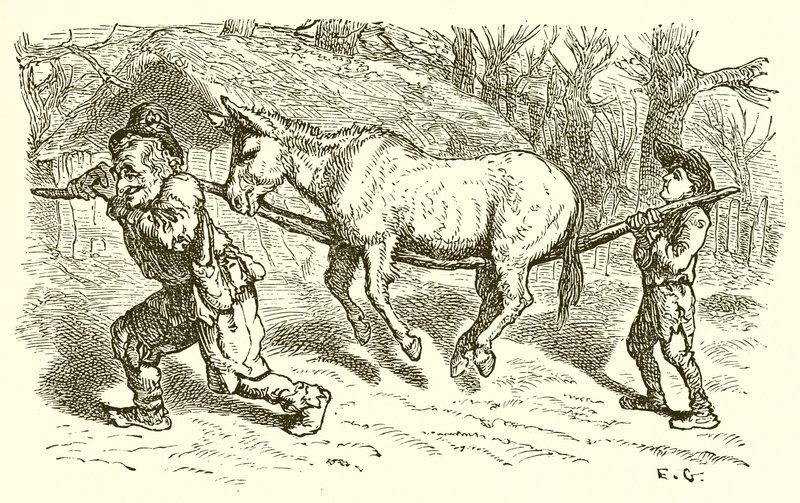 El viejo, su hijo y el asno de Ernest Henry Griset