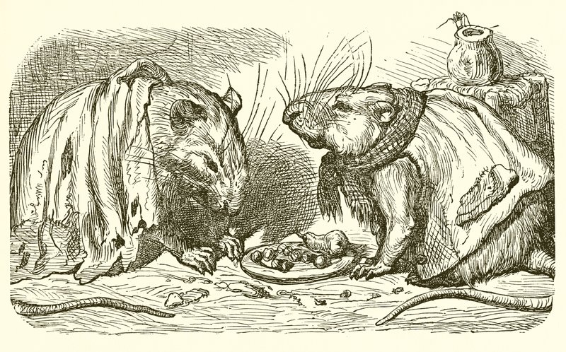 El ratón de la ciudad y el del campo de Ernest Henry Griset