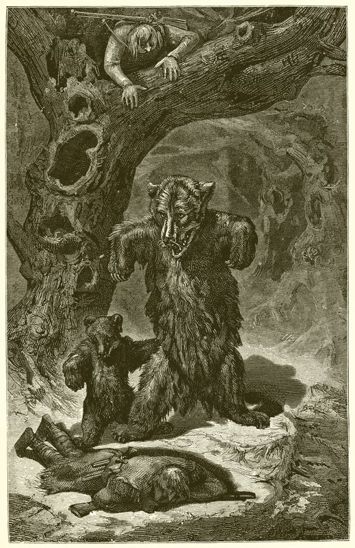 Los viajeros y el oso de Ernest Henry Griset