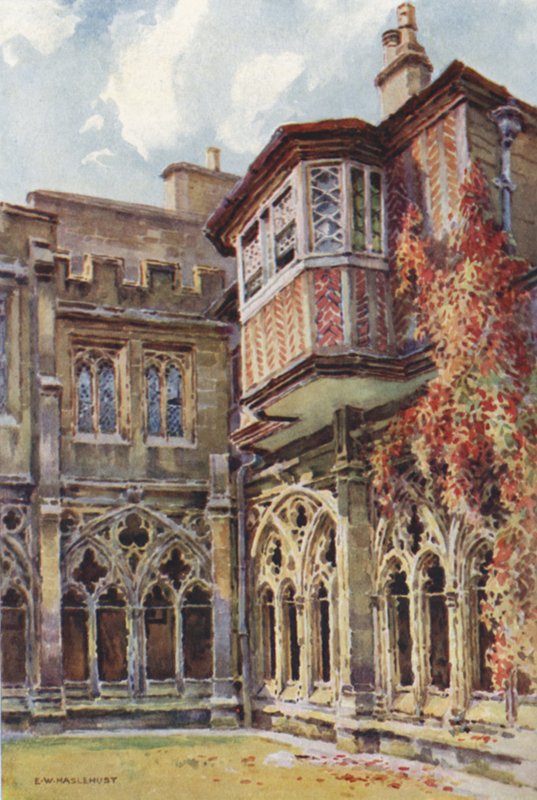 Ventana de Ana Bolena, Claustro del Deán (litografía en color) de Ernest William Haslehust