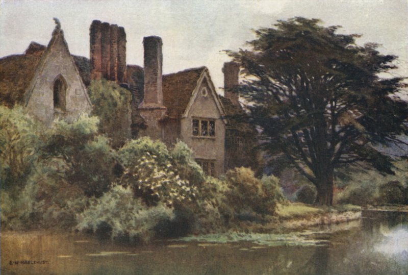 Mansión Brinsop (litografía en color) de Ernest William Haslehust