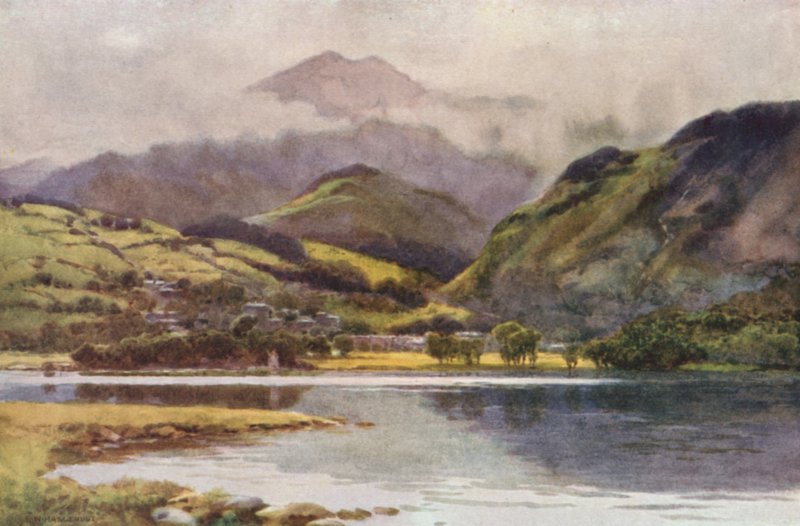 Lago Coniston (litografía en color) de Ernest William Haslehust