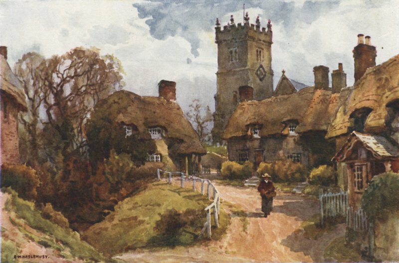 Godshill (litografía en color) de Ernest William Haslehust