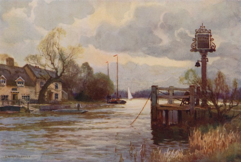 Horning Ferry (litografía en color) de Ernest William Haslehust