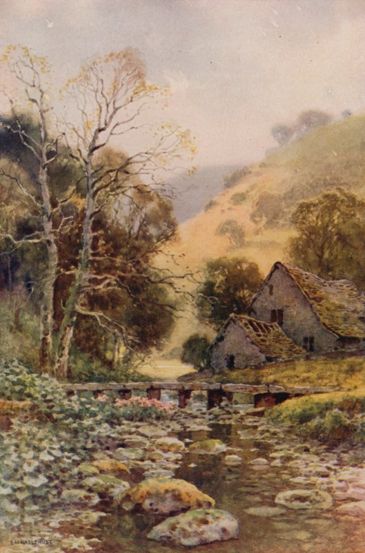 Lathkil Dale (litografía en color) de Ernest William Haslehust