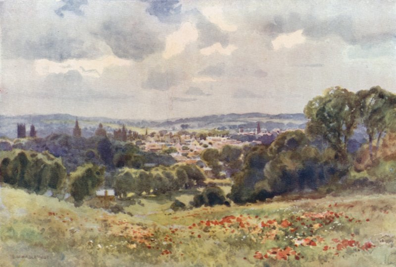 Oxford desde Headington Hill (litografía en color) de Ernest William Haslehust
