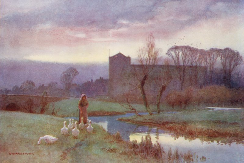 Río Támesis: Dorchester (litografía en color) de Ernest William Haslehust