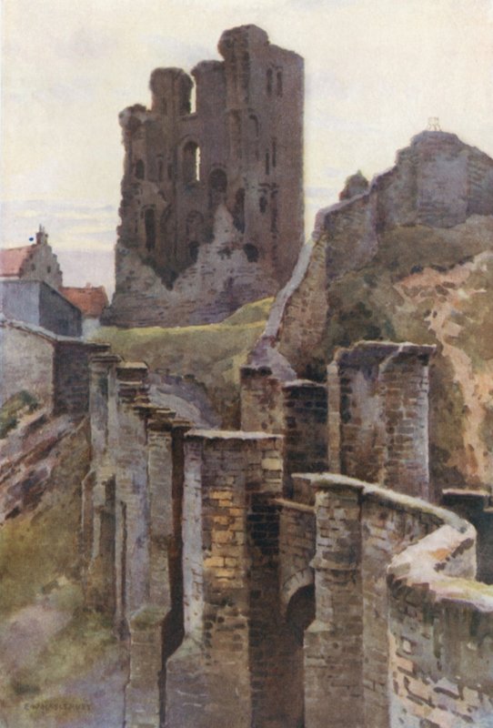 Castillo de Scarborough (litografía en color) de Ernest William Haslehust