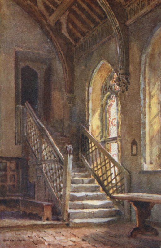Sala de los Hermanos, St. Cross (litografía en color) de Ernest William Haslehust
