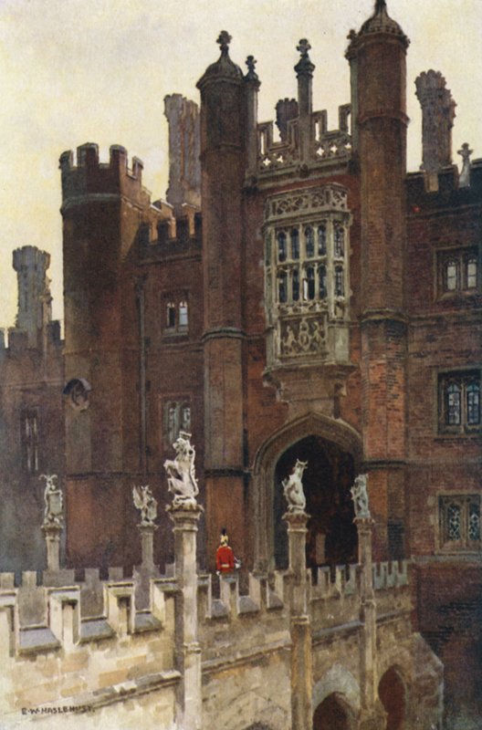 La Gran Casa de la Puerta, entrada oeste (litografía en color) de Ernest William Haslehust