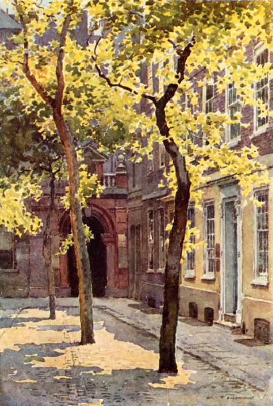 Wardrobe Place, Blackfriars (litografía en color) de Ernest William Haslehust