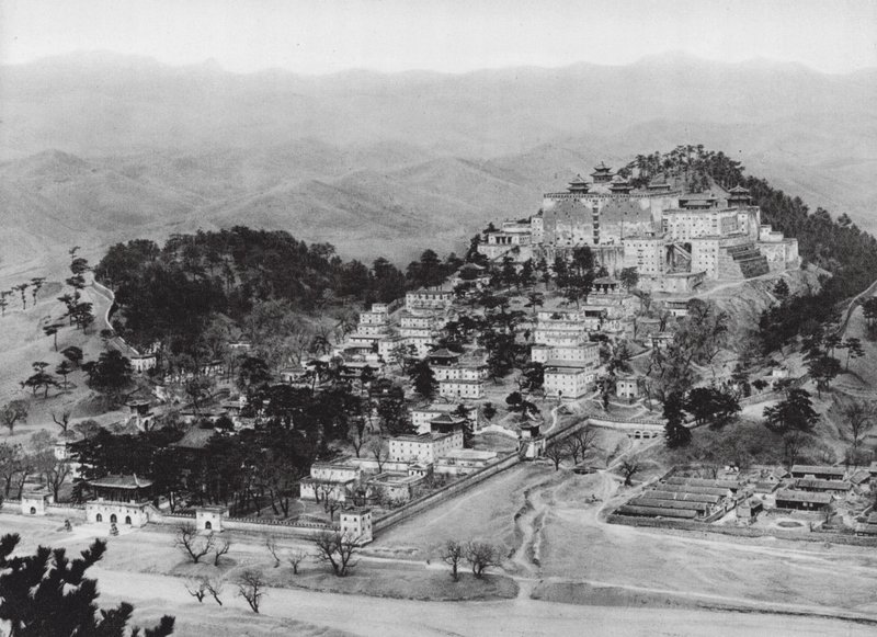 Jehol, Potala, Chihli, El monasterio de Lama Potala en Jehol, Vista desde el sureste (foto b/n) de Ernst Boerschmann