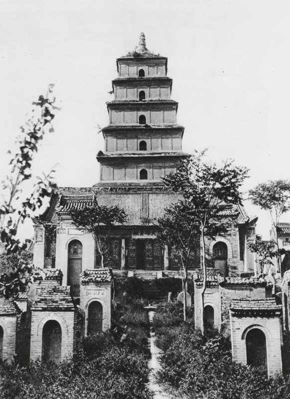 Sianfu, Ta yen ta, Shensi, Gran Pagoda del Ganso Salvaje (foto en blanco y negro) de Ernst Boerschmann