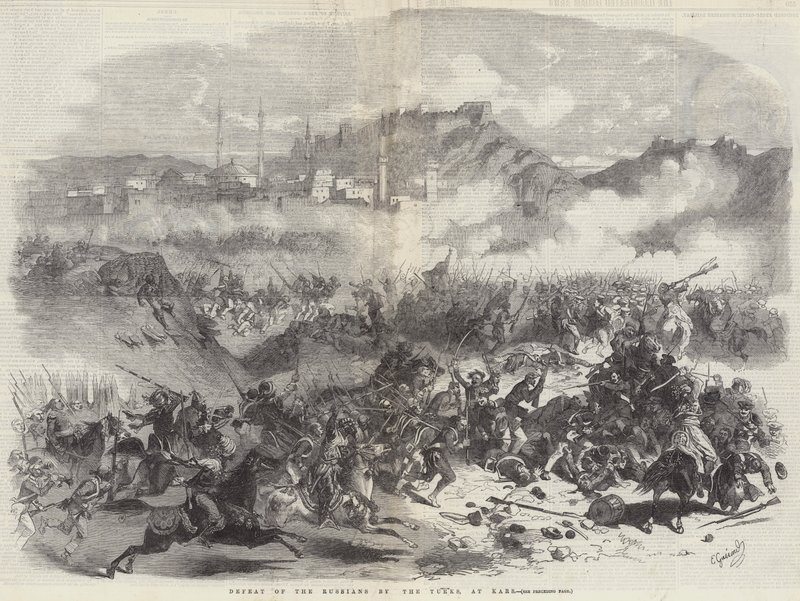 Derrota de los rusos por los turcos, en Kars de Eugen von Guerard