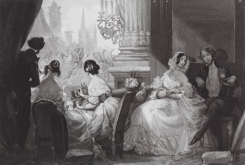 Interior de un palco de ópera (grabado) de Eugene Louis (after) Lami