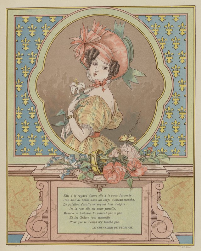 Retrato de una hermosa joven de Eugene (after) Courboin