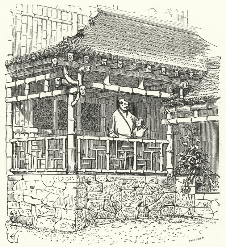 Casa china antigua construida con bambú de Eugene Emmanuel after Viollet le Duc