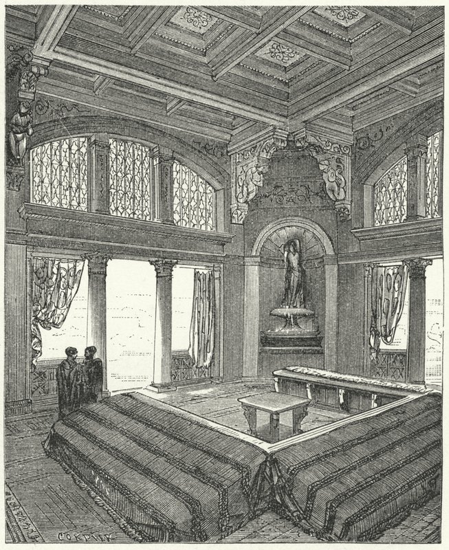 Triclinium, comedor formal en un edificio romano de Eugene Emmanuel after Viollet le Duc