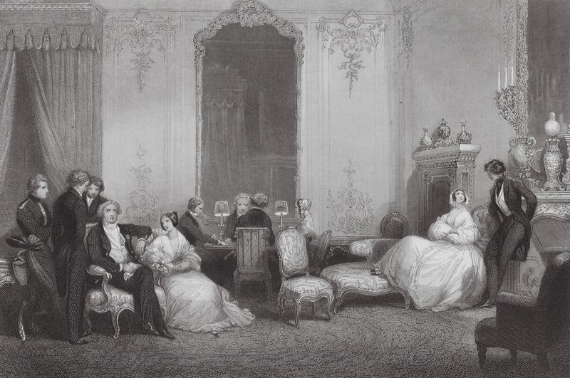 Una familia parisina (grabado) de Eugene Louis (after) Lami