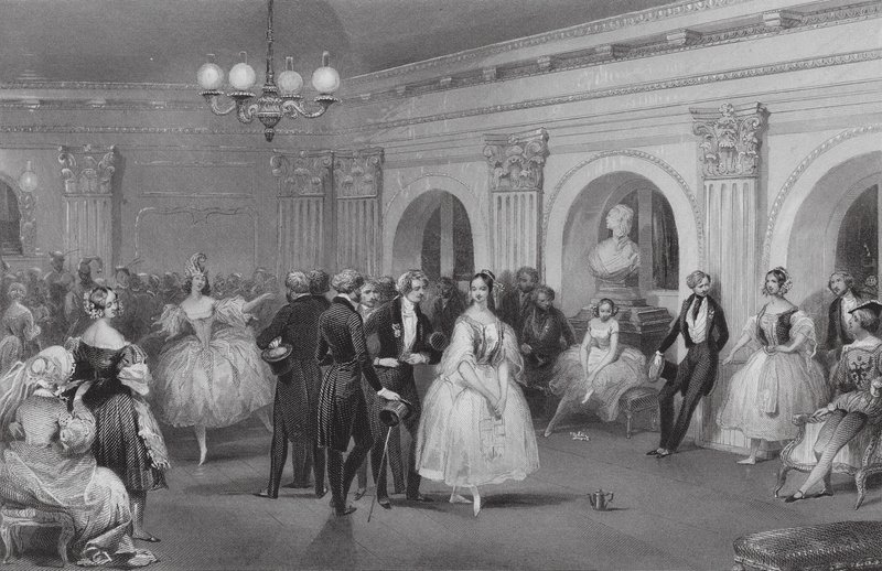 El Verde, Salón de la Ópera (grabado) de Eugene Louis (after) Lami