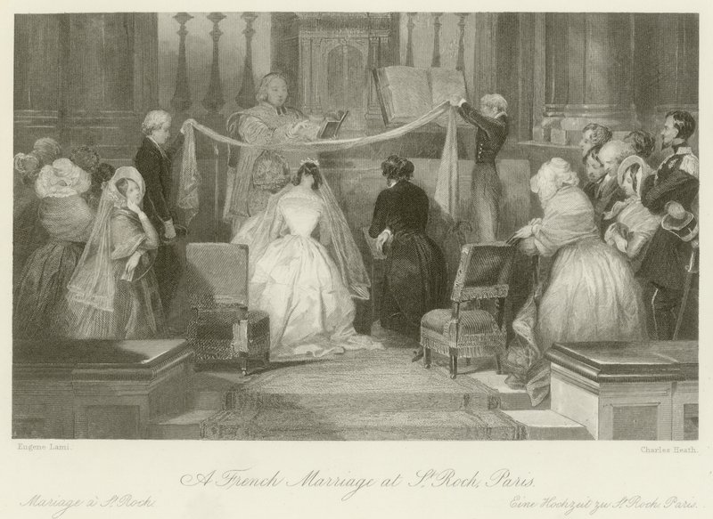 Un matrimonio francés en St Roch de Eugene Louis Lami