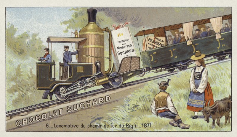 Locomotora del ferrocarril de montaña Rigi, Suiza, 1871 de European School