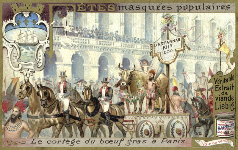 Procesión del toro cebado en Martes de Carnaval, París de European School